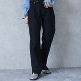 ワンウォッシュブラック | サイドスリットリサイクルデニムパンツ ストレートパンツ ボトムス | SELECT LEVERY