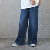 ユーズドネイビー | 綿麻デニムワイドパンツ ボトムス 麻混デニム ワイドパンツ | SELECT LEVERY
