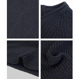 裾ラウンドカットフレアニットトップス(セーター 長袖 クルーネック | coca | 詳細画像3