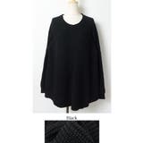 裾ラウンドカットフレアニットトップス(セーター 長袖 クルーネック | coca | 詳細画像4