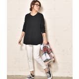 裾ラウンドカットフレアニットトップス(セーター 長袖 クルーネック | coca | 詳細画像9