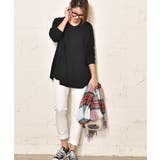 裾ラウンドカットフレアニットトップス(セーター 長袖 クルーネック | coca | 詳細画像10