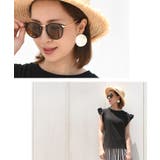 ゴールドアクセントボストン型サングラス(メガネ 眼鏡 アイウェア | coca | 詳細画像12