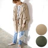 フード付きワイドスリーブショートトレンチコート 石田一帆さん着用 | coca | 詳細画像1