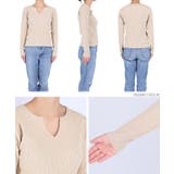 やわらかキーネックリブニットトップス yokoさん着用 | coca | 詳細画像19 