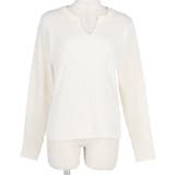 やわらかキーネックリブニットトップス yokoさん着用 | coca | 詳細画像2 