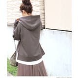 サイドスリットフード付きワイドパーカー(スウェット ロング丈 無地 | coca | 詳細画像10 