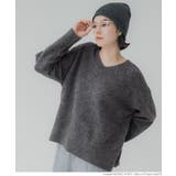 ［Charcoal］ | ヤク風Vネックプルオーバーニット | coca