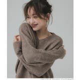 ［Dk.beige］ | ヤク風Vネックプルオーバーニット | coca