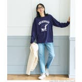 ［Navy］ | アソートフロッキープリントロングTシャツ | coca