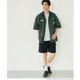 ［Green］ | ワッペンクレリックワークシャツ | coca