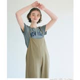 ［Khaki］ | カットジョーゼットサロペットパンツ | coca