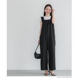 ［Black］ | シボシャーリングフリルオールインワン レディース | coca
