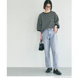 ［Lt.Blue］ | ウォッシュドデニムテーパードパンツ レディース | coca