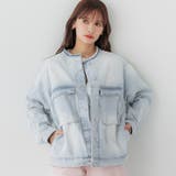ノーカラーデニムジャケット レディース | coca | 詳細画像1