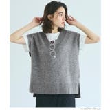 ［Gray］ | ヤク風Vネックニットベスト レディース | coca