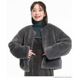 【洗える】フェイクファーノーカラーブルゾン | coca | 詳細画像14