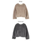 【洗える】フェイクファーノーカラーブルゾン | coca | 詳細画像16