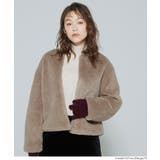 ［Beige］ | 【洗える】フェイクファーノーカラーブルゾン | coca