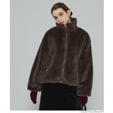 ［Brown］ | 【洗える】フェイクファースタンドカラーブルゾン | coca