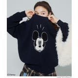 ［Navy］ | 【ディズニー】ダブルジャカードニットトップス | coca
