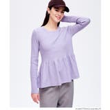 ペプラムギャザーニットトップス ウォッシャブル | coca | 詳細画像24 