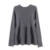 ペプラムギャザーニットトップス ウォッシャブル | coca | 詳細画像4 