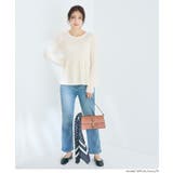 ペプラムギャザーニットトップス ウォッシャブル | coca | 詳細画像10 