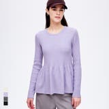 ペプラムギャザーニットトップス ウォッシャブル | coca | 詳細画像1 