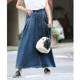 デニムライク大人スウェットマキシスカート 大石参月さん着用(デニムスカート フレア | coca | 詳細画像12
