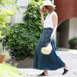 デニムライク大人スウェットマキシスカート 大石参月さん着用(デニムスカート フレア | coca | 詳細画像1