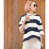 【再入荷】しわ加工太ボーダートップス(【G】 Tシャツ カットソー | coca | 詳細画像6 