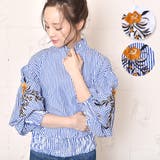【再入荷】【田中亜希子さん着用】花柄刺繍バルーンスリーブブラウス(フリルカラー … | coca | 詳細画像1 