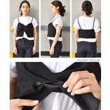 フロントねじれショート丈ビスチェ(トップス キャミソール 重ね着 | coca | 詳細画像2