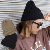 太畝リブ編みニット帽 | coca | 詳細画像1