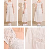 裾ふんわりコットン花柄レース透け感ロング丈ワンピース(マキシワンピース 16ss | coca | 詳細画像2