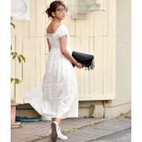 裾ふんわりコットン花柄レース透け感ロング丈ワンピース(マキシワンピース 16ss | coca | 詳細画像5