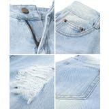 ゆったりシルエットのダメージデニムパンツ（ボーイフレンド ジーンズ クロップド丈 | coca | 詳細画像3 