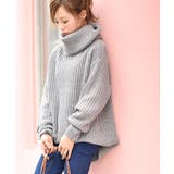 ［Gray］ | ボリュームネックで暖かオフタートルニットトップス | coca