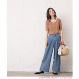 シンプル五分袖リブ二ットソー 阿久津ゆりえさん着用(カットオフ 薄手 | coca | 詳細画像5 