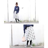 フェイクスウェードぼかしチェック柄フレアスカート(Aライン ミディ丈 ロング丈 | coca | 詳細画像15