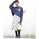 フェイクスウェードぼかしチェック柄フレアスカート(Aライン ミディ丈 ロング丈 | coca | 詳細画像17