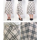 フェイクスウェードぼかしチェック柄フレアスカート(Aライン ミディ丈 ロング丈 | coca | 詳細画像18