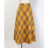 フェイクスウェードぼかしチェック柄フレアスカート(Aライン ミディ丈 ロング丈 | coca | 詳細画像3
