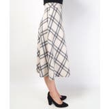 フェイクスウェードぼかしチェック柄フレアスカート(Aライン ミディ丈 ロング丈 | coca | 詳細画像5
