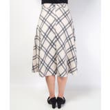 フェイクスウェードぼかしチェック柄フレアスカート(Aライン ミディ丈 ロング丈 | coca | 詳細画像6