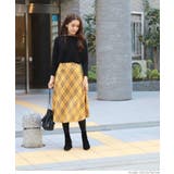 フェイクスウェードぼかしチェック柄フレアスカート(Aライン ミディ丈 ロング丈 | coca | 詳細画像8