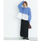 ［Blue］ | ＼26aw新色登場／レイヤード風ドッキングギャザーニット | coca
