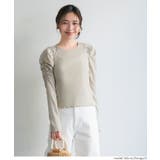 ［Greige］ | クレープシャーリングパフスリーブトップス | coca