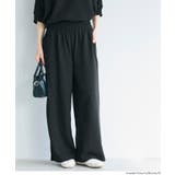 ［Black］ | 26ss新色登場！エンボス加工ワイドパンツ【速乾・イージーケア】 | coca
